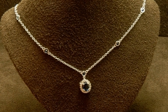 14k WG Sapphire & Diamond Necklace