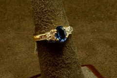 14k YG Sapphire & Dia. Ring Natural