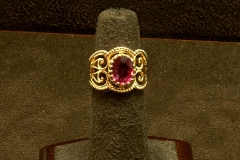 14k YG Etruscan Ruby Ring Natural