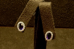 14k WG Purple Amethyst & Dia. Earrings