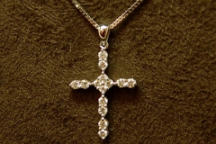 14k WG Diamond Cross