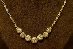 14k YG Diamond Cluster Necklace