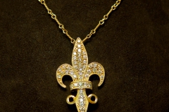 14k YG Diamond Fleurdeilis