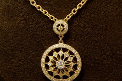 14k YG Diamond Drop Pendant