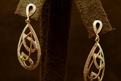 14k YG/WG Teardrop Earrings