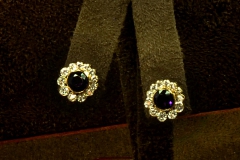 18k YG Amethyst & Diamond Earrings