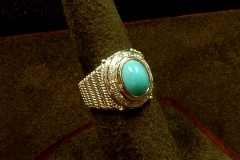 14k WG Turquoise & Diamond Ring
