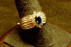 14k YG Sapphire & Diamond Ring