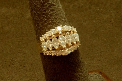 14k YG Marq. & RD Dia. Band 2.00 TDW