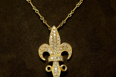14k YG Diamond Fleurdeilis
