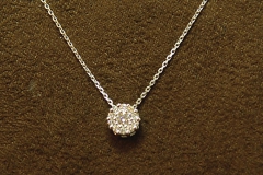14k WG Diamond Cluster Pendant