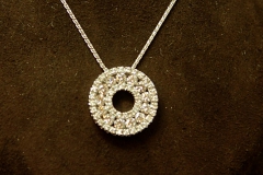 14k WG Diamond Circle Pendant