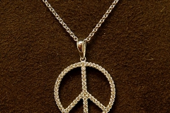 14k WG Diamond Peace Sign
