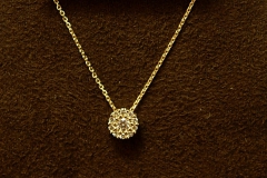 14k YG Diamond Cluster Pendant