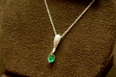 14k WG Emerald & Dia. Pendant