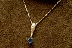 14k WG Sapphire & Dia. Pendant