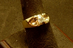 14k YG Men's Diamond Ring 0.33 Sol.