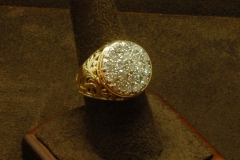 14k YG Men's Diamond Cluster 2.00 TDW