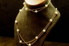 14k YG Pearl 18" Bracelet & 7" Necklace