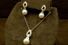 14k WG Pearl & Diamond Set