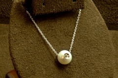 14k WG Pearl & Dia. Pendant Galatea